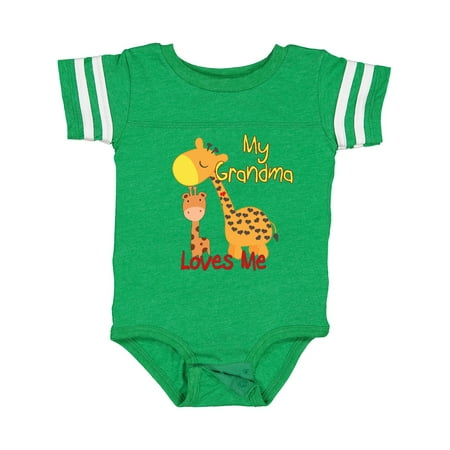 Inktastic My Grandma Loves Me Giraffe Gift Baby Boy or Baby Girl Bodysuit