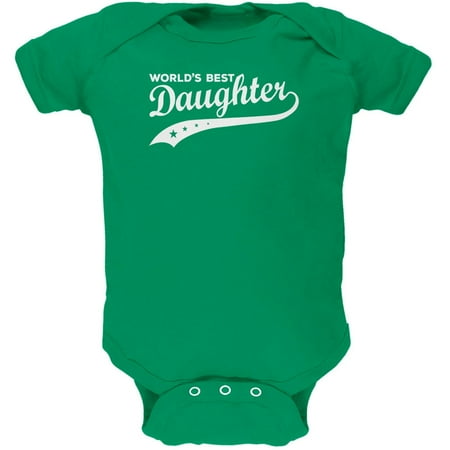 World s Best Daughter Kelly Green Soft Baby One Piece - 12-18 months