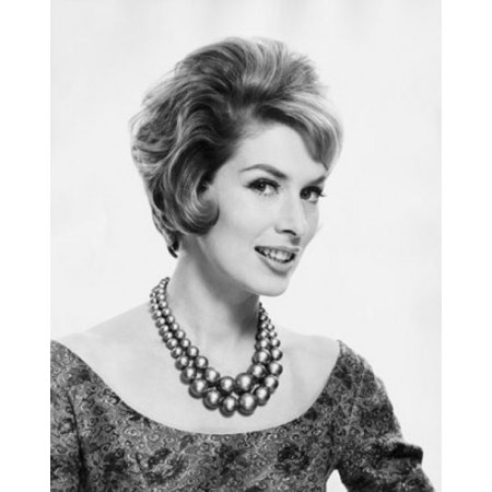 Portrait of a young woman smiling Poster Print