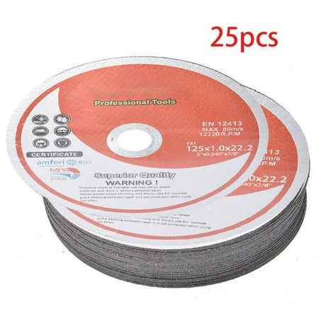 25 Pack 5 x 0.040 x 7/8 inch Cut Off Wheels Metal Stainless Steel Fit For Angle Grinders
25 Pack 5 x 0.040 x 7/8 inch Cut Off Wheels Metal Stainless Steel Fit For Angle Grinders