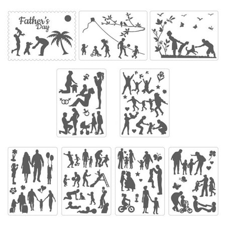 9Pcs Parent-child Theme Painting Hollow Template Anti-cutting Hand Design Artifact for Making Holiday Gifts
9Pcs Parent-child Theme Painting Hollow Template Anti-cutting Hand Design Artifact for Making Holiday Gifts