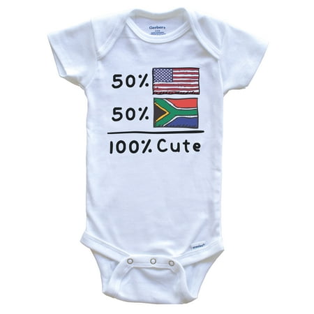 50% American 50% South African 100% Cute South Africa Flag Baby Bodysuit 0-3 Months White
50% American 50% South African 100% Cute South Africa Flag Baby Bodysuit 0-3 Months White