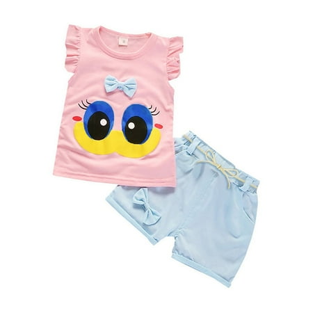 DNDKILG Infant Baby Toddler Children Girl 2PCS Outfits Clothing Set Ruffle Tank Top and Bow Shorts Set Summer Cartoon Print Sleeveless Pink 3M-4Y
DNDKILG Infant Baby Toddler Children Girl 2PCS Outfits Clothing Set Ruffle Tank Top and Bow Shorts Set Summer Cartoon Print Sleeveless Pink 3M-4Y
