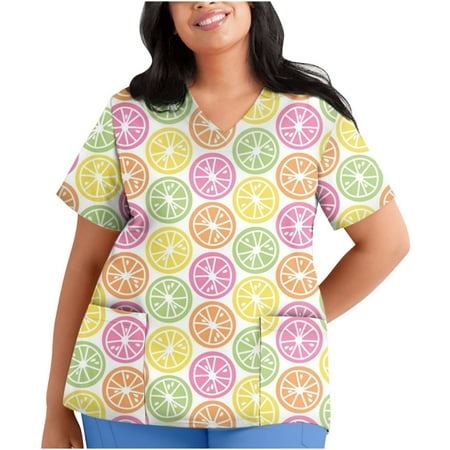 T-Shirt Women Scrubs Top Nurses Clothing Working Uniform Top Care Workwear Summer Printed Short Sleeve V-Neck Top Fashion Large Size Tee Blouses With Pockets
T-Shirt Women Scrubs Top Nurses Clothing Working Uniform Top Care Workwear Summer Printed Short Sleeve V-Neck Top Fashion Large Size Tee Blouses With Pockets
