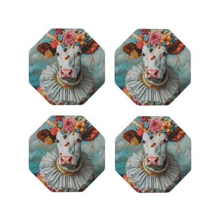 Kdxio Vintage Colorful Floral Cow Funny Coasters 4 Pcs Leather Coasters Housewarming Gifts Protect Furniture from Water Marks Scratch and Damage
Kdxio Vintage Colorful Floral Cow Funny Coasters 4 Pcs Leather Coasters Housewarming Gifts Protect Furniture from Water Marks Scratch and Damage