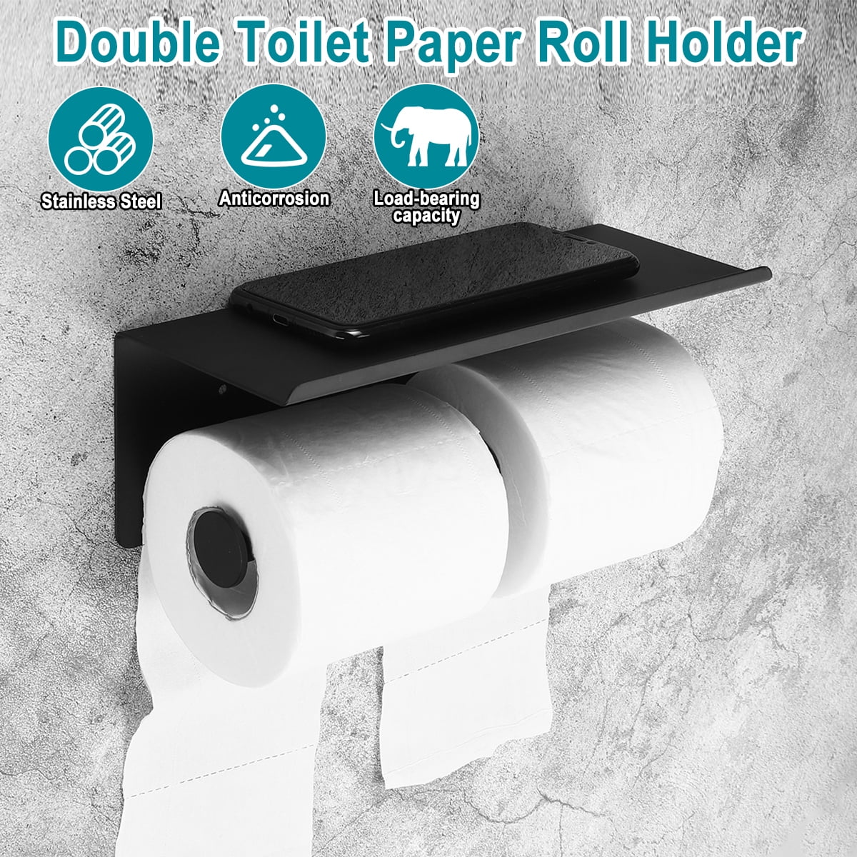 Novashion Stainless Steel Wall Mounted Double Roll Toilet Paper Holder