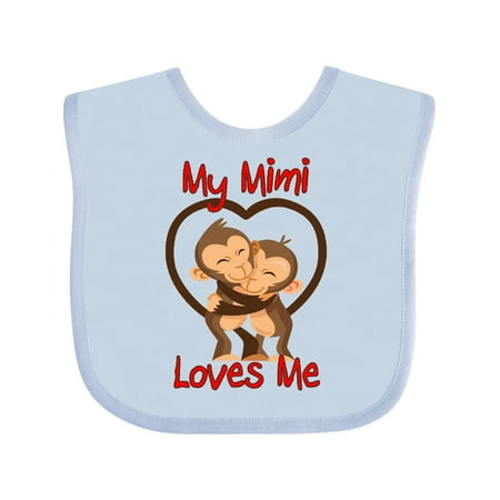 Inktastic My Mimi Loves Me Monkey Gift Baby Boy or Baby Girl Bib