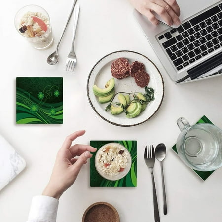 FMSHPON Happy St. Patrick s Day Clover Set of 4 Coaster for Drinks Absorbent Ceramic Stone Coasters Cup Mat with Cork Base for Home Kitchen Room Coffee Table Bar Decor
FMSHPON Happy St. Patrick s Day Clover Set of 4 Coaster for Drinks Absorbent Ceramic Stone Coasters Cup Mat with Cork Base for Home Kitchen Room Coffee Table Bar Decor