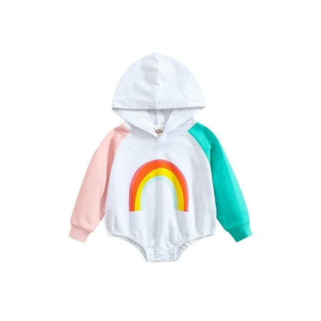 IZhansean Newborn Baby Girls Boys Hooded Sweatshirt Romper Long Sleeve Rianbow Jumpsuit Infant Fall Winter Outfits Pink Green 12-18 Months
IZhansean Newborn Baby Girls Boys Hooded Sweatshirt Romper Long Sleeve Rianbow Jumpsuit Infant Fall Winter Outfits Pink Green 12-18 Months