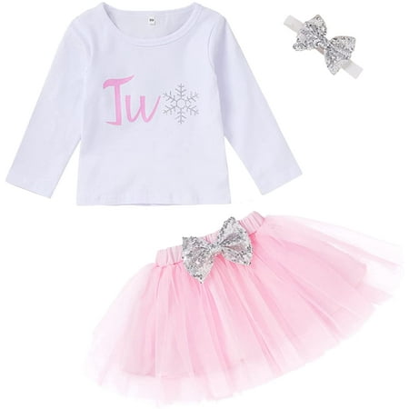 GRNSHTS Baby Girls 2nd Birthday Outfit Snowflake T-shirt Top Tutu Skirt Headband Long Sleeve Cake Smash Clothes (Pink1 2T)
GRNSHTS Baby Girls 2nd Birthday Outfit Snowflake T-shirt Top Tutu Skirt Headband Long Sleeve Cake Smash Clothes (Pink1 2T)
