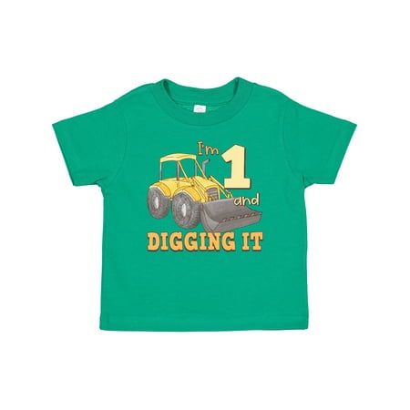Inktastic I m 1 and Digging It Bulldozer Gift Baby Boy or Baby Girl T-Shirt