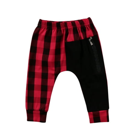 Gwiyeopda Toddler Baby Kids Boys Plaid Bottom Pants Panty Harem Pants Trousers Casual 1-6 Years