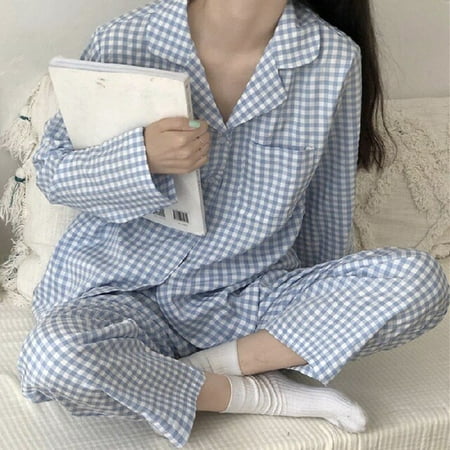 CoCopeaunt Japanese Korean Grid Printed Girls Pajamas Set Cute Spring Long Sleeve Leisure Sleepwear For Women Loose Nightwear Homewear Suit
CoCopeaunt Japanese Korean Grid Printed Girls Pajamas Set Cute Spring Long Sleeve Leisure Sleepwear For Women Loose Nightwear Homewear Suit