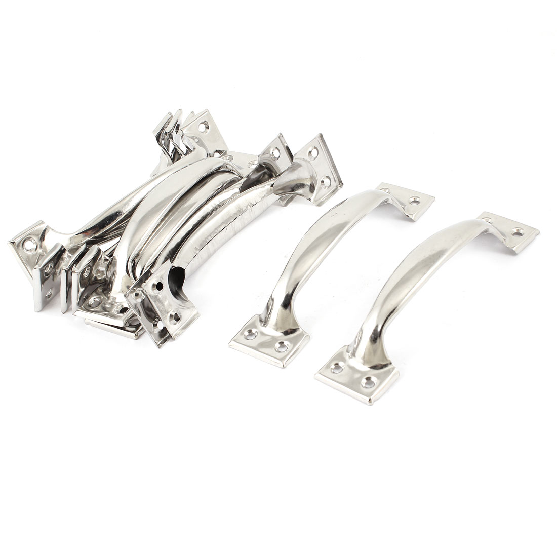 Screws Fixing Metal 14.8cm Long Door Pull Handles 10 Pcs