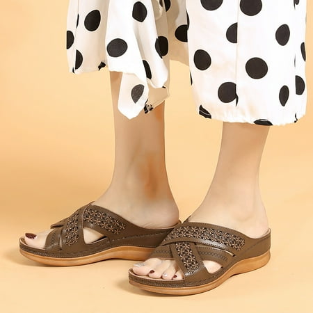 YOTAMI Womens Sandals Women Summer Slip-On Wedges Beach Open Toe Breathable Sandals Embroidery Shoes Khaki
YOTAMI Womens Sandals Women Summer Slip-On Wedges Beach Open Toe Breathable Sandals Embroidery Shoes Khaki