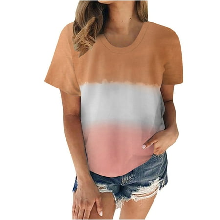 Women s Casual Short Sleeve T Shirts Color Block Crew Neck Tops Comfy Summer Tees Basic Tunic
Women s Casual Short Sleeve T Shirts Color Block Crew Neck Tops Comfy Summer Tees Basic Tunic