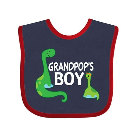 Inktastic Grandpop s Boy Grandson Dinosaur Gift Baby Boy Bib