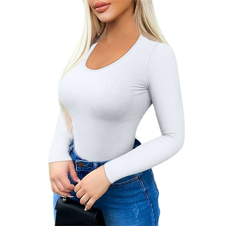 Womens Crew Neck Long Sleeve Bodysuit Stretchy Shapewear Seamless Thong Basic Clothing Jumpsuits
Womens Crew Neck Long Sleeve Bodysuit Stretchy Shapewear Seamless Thong Basic Clothing Jumpsuits