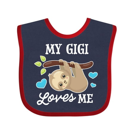 Inktastic My Gigi Loves Me with Sloth and Hearts Gift Baby Boy or Baby Girl Bib