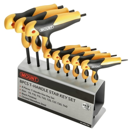 Mount 8PCS T-Handle Torx Star Key Set with Stand