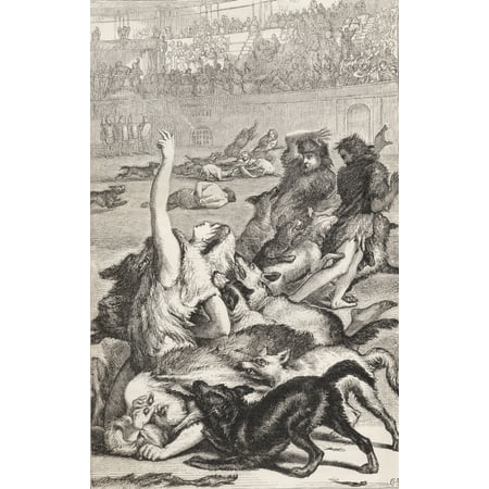 Christians Sewn Into The Skins Of Wild Beasts Then Savaged To Death By Dogs During The First Roman Persecutions Under The Rule Of Nero Domitius Sixth Emperor Of Rome AD 67 From The Book Of Martyrs By