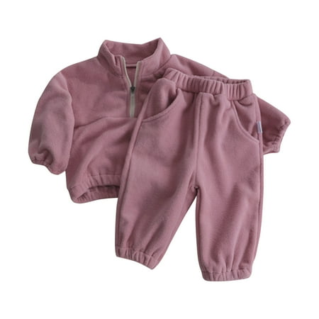EHTMSAK Infant Baby Toddler Children Girl 2PCS Outfits Long Sleeve Half Zip Up Sweatshirt and Set Velvet Clothing Set Pink 73
EHTMSAK Infant Baby Toddler Children Girl 2PCS Outfits Long Sleeve Half Zip Up Sweatshirt and Set Velvet Clothing Set Pink 73