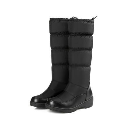 Ferndule Ladies Pull On Winter Shoes Cold Weather Breathable Wedge Snow Boots Elastic Drawstring Black 7
Ferndule Ladies Pull On Winter Shoes Cold Weather Breathable Wedge Snow Boots Elastic Drawstring Black 7