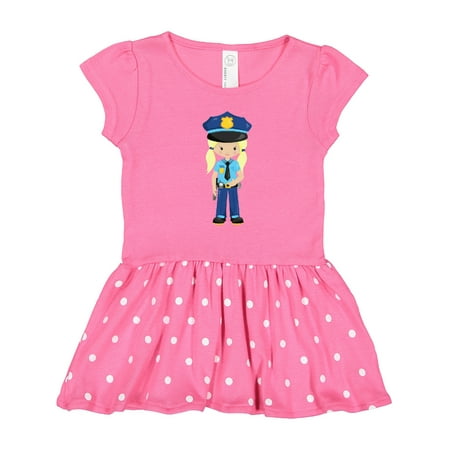 Inktastic Police Girl Police Officer Cop Blonde Hair Gift Toddler Girl Dress