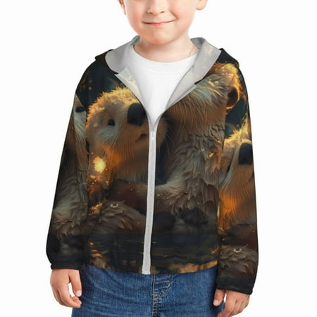 Qekee Adorable Otter Pair Hug Print UPF 50+ Kids Sun-Protective Hooded Long Sleeve Rash Guard for Fishing Water Beach Sports -2 Years
Qekee Adorable Otter Pair Hug Print UPF 50+ Kids Sun-Protective Hooded Long Sleeve Rash Guard for Fishing Water Beach Sports -2 Years