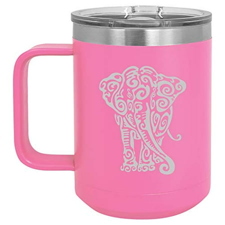 15 oz Tumbler Coffee Mug Travel Cup With Handle & Lid Vacuum Insulated Stainless Steel Tribal Elephant (Hot Pink)
15 oz Tumbler Coffee Mug Travel Cup With Handle & Lid Vacuum Insulated Stainless Steel Tribal Elephant (Hot Pink)