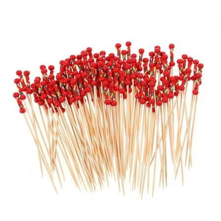 Food Picks Cocktail Fruit Appetizer Drink Picks Sticks Disposable Wood Toothpicks Party Supplies (About 100pcs Double Red Beads)
Food Picks Cocktail Fruit Appetizer Drink Picks Sticks Disposable Wood Toothpicks Party Supplies (About 100pcs Double Red Beads)