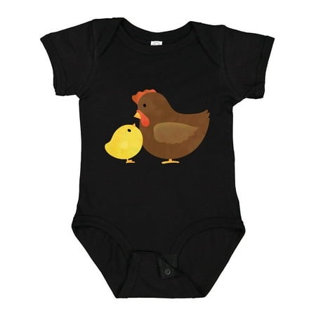 Inktastic Hen and Chick Farm Animals Gift Baby Boy or Baby Girl Bodysuit