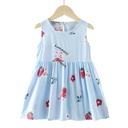 Chaoren Strawberry Print Girl Dress Sleeveless Lovely O-neck High Waist Princess Dress Children Clothing
Chaoren Strawberry Print Girl Dress Sleeveless Lovely O-neck High Waist Princess Dress Children Clothing