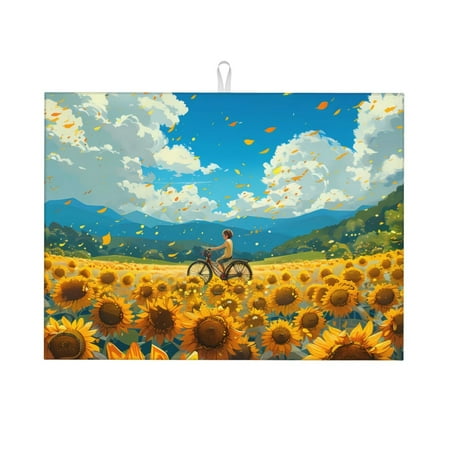 Adobk Field Bicycle Young Sunflower Dish Drying Mat for Kitchen Counter Absorbent Microfiber Drying Pad Reusable Washable Large 18 x24
Adobk Field Bicycle Young Sunflower Dish Drying Mat for Kitchen Counter Absorbent Microfiber Drying Pad Reusable Washable Large 18 x24