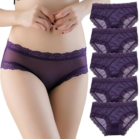 Underwear for Women Plus Size Women S Trends Lace Mesh Low Waist Breathable Solid Color Underpants Purple One Size
Underwear for Women Plus Size Women S Trends Lace Mesh Low Waist Breathable Solid Color Underpants Purple One Size
