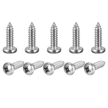 Uxcell Phillips Self-Tapping Screws 304 Stainless Steel Bright #14x7/8 25Pcs