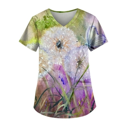 QAZXD Women s Cute Animals Printed Short Sleeve V Neck Tops Working Scrub Tops Pocket Blouse Green
QAZXD Women s Cute Animals Printed Short Sleeve V Neck Tops Working Scrub Tops Pocket Blouse Green