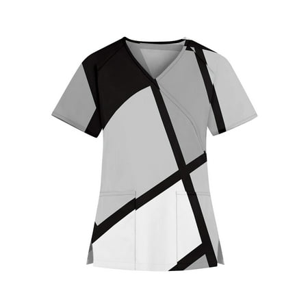 TKing Fashion Independence Day Women Plus Size Scrubs Top V-Neck Short Sleeve Printed Pockets Work Blouse for Women Gray 3XL
TKing Fashion Independence Day Women Plus Size Scrubs Top V-Neck Short Sleeve Printed Pockets Work Blouse for Women Gray 3XL