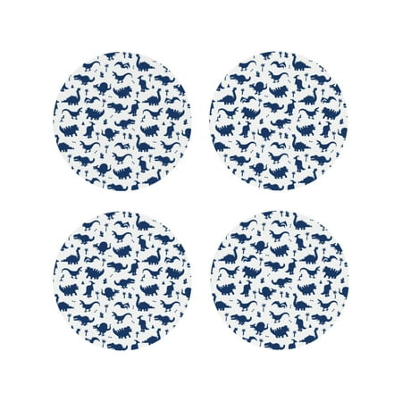 Coasters Set of 4 - Dinosaurs Blue Silhouette Drink Coasters for Tabletop Protection Leather Coasters for Living Room Decor and Housewarming Gift Round Shape
Coasters Set of 4 - Dinosaurs Blue Silhouette Drink Coasters for Tabletop Protection Leather Coasters for Living Room Decor and Housewarming Gift Round Shape