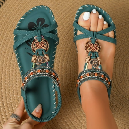 1PC 2025 Women s Boho Stylish Sandals Slip On Lightweight Flat Beaded Decor Vacation Shoes Comfort Beach Shoes
1PC 2025 Women s Boho Stylish Sandals Slip On Lightweight Flat Beaded Decor Vacation Shoes Comfort Beach Shoes