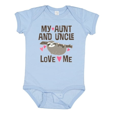 Inktastic My Aunt and Uncle Love Me Sloth Gift Baby Girl Bodysuit