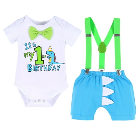 FYMNSI Baby Boy Dinosaur 1st First Birthday Party Cake Smash Outfit Cotton Short Sleeve Romper Y-Back Suspenders Shorts Pants 3pcs Set Photo Props Summer Clothes 12-18 Months Blue
FYMNSI Baby Boy Dinosaur 1st First Birthday Party Cake Smash Outfit Cotton Short Sleeve Romper Y-Back Suspenders Shorts Pants 3pcs Set Photo Props Summer Clothes 12-18 Months Blue