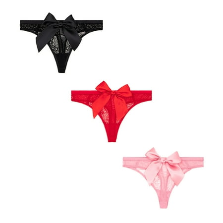 Varsbaby Womens Sexy Lace Thongs Pack of 3pcs Lingerie Underwear with Bow Knot
Varsbaby Womens Sexy Lace Thongs Pack of 3pcs Lingerie Underwear with Bow Knot