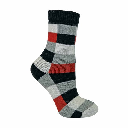 Sock Snob - Ladies Checkered Patterned Breathable Wool Blend Socks