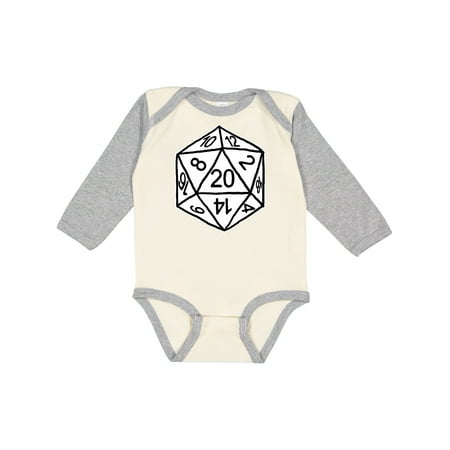 Inktastic 20 Sided White Dice Gift Baby Boy or Baby Girl Long Sleeve Bodysuit