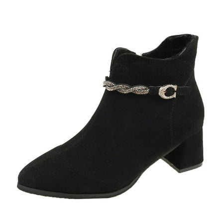 Mackneog Autumn Winter Women Ankle Boots Chunky Heel With Pointed Toe Solid Color Suede Side Zipper Rhinestone Casual Style Gift on Clearance
Mackneog Autumn Winter Women Ankle Boots Chunky Heel With Pointed Toe Solid Color Suede Side Zipper Rhinestone Casual Style Gift on Clearance
