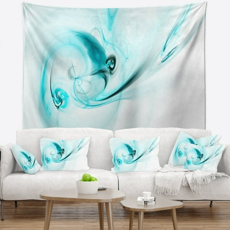 DESIGN ART Designart 'Colored Smoke Light Blue' Abstract Wall Tapestry