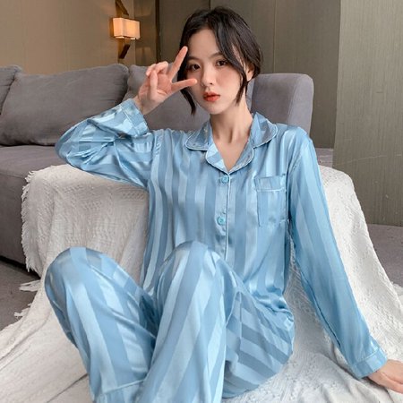 DanceeMangoo 2 Piece Women Sleepwear Set Spring Autumn New Long Sleeve Button Lapel Pajamas for Woman Silk Soft Sleepwear Bule Sexy PajamaSet
DanceeMangoo 2 Piece Women Sleepwear Set Spring Autumn New Long Sleeve Button Lapel Pajamas for Woman Silk Soft Sleepwear Bule Sexy PajamaSet