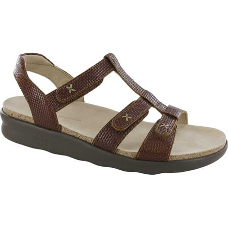Women s SAS Sorrento Adjustable Strap Sandal Woven Brandy Leather 10.5 N