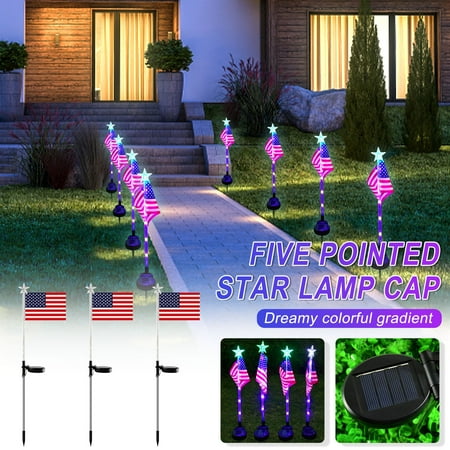 jsaierSolar American Flag Light Yard Light Home Garden Courtyard Decor